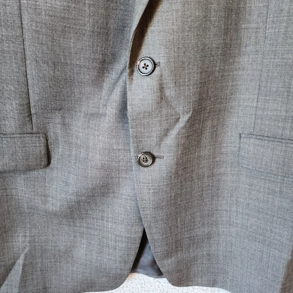 Lauren Ralph Lauren Heather Gray 2 Button Blazer Suit Jacket Size 44 L 100% Wool